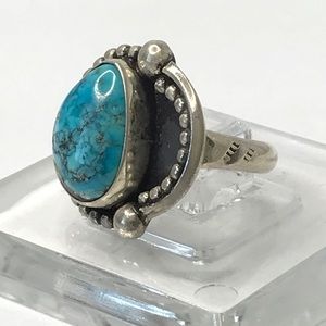Turquoise Ring Sz 8 Vintage Native American